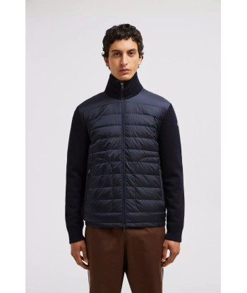 MONCLER - Cardigan zippé bleu marine d'Europe débarque