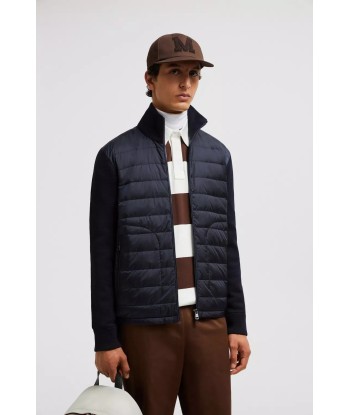 MONCLER - Cardigan zippé bleu marine d'Europe débarque