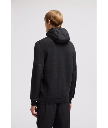 MONCLER GRENOBLE - Cardigan zippé en laine gris foncé paiement sécurisé