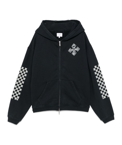 RHUDE - hoodie zippé Cross logo Dans la société mordern