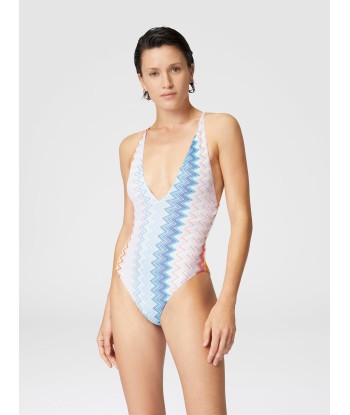 MISSONI - Maillot de bain une pièce zigzag lamé col V français