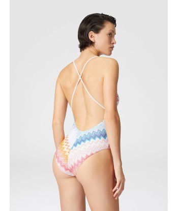 MISSONI - Maillot de bain une pièce zigzag lamé col V français