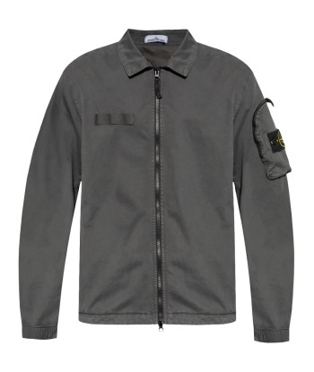 STONE ISLAND -Compass motif stretch cotton shirt Profitez des Offres !