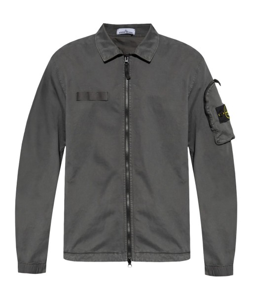 STONE ISLAND -Compass motif stretch cotton shirt Profitez des Offres !